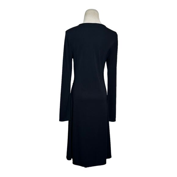 Max & Cleo black v neck long sleeves midi dress size Medium - Picture 2 of 11